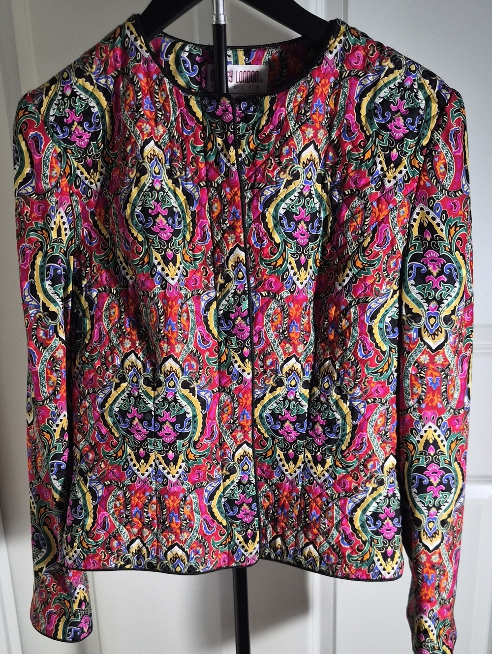 Maggy London Multicolor Paisley Quilted Blazer/blouse 100% Silk